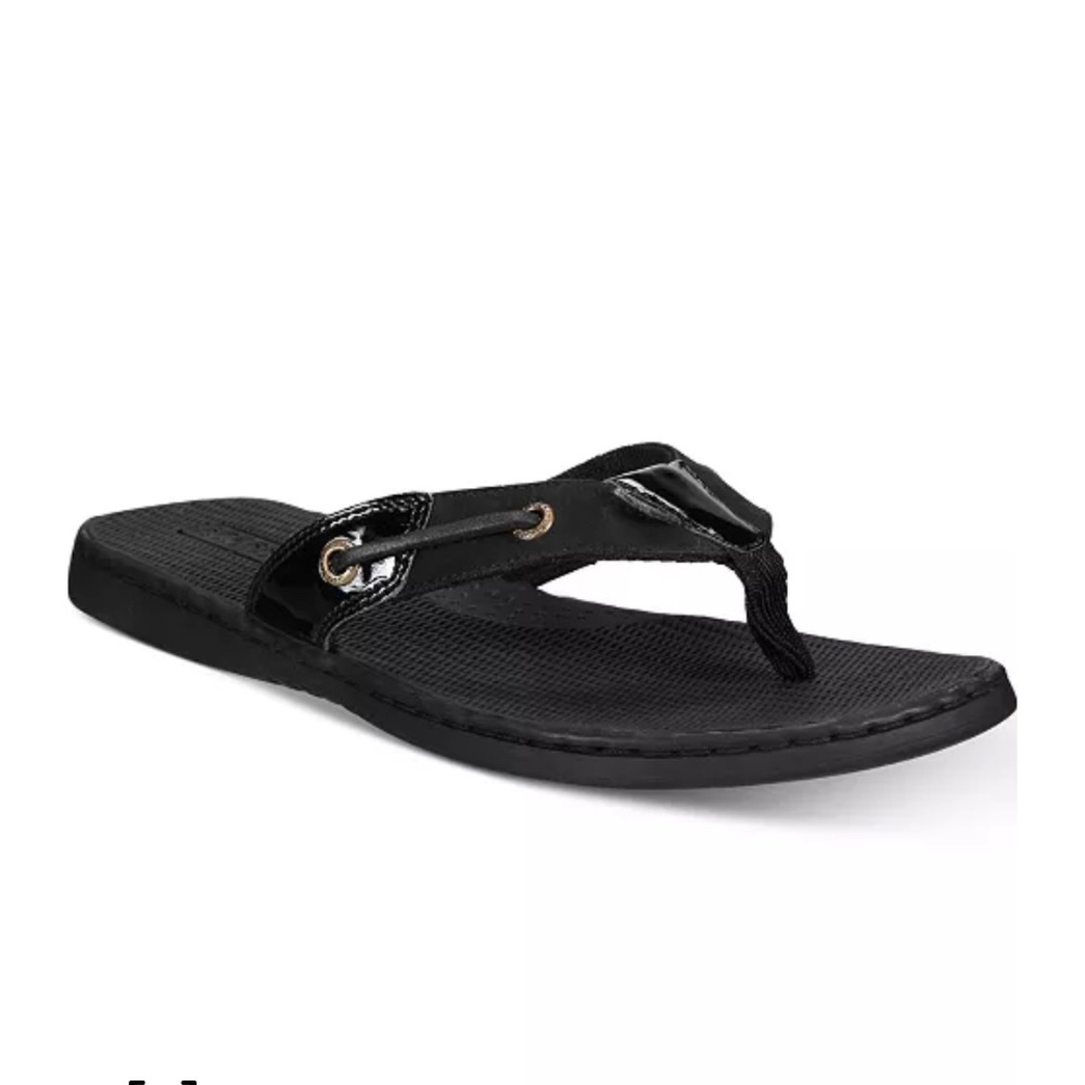 NWOT Sperry Women's Black Seafish flip-flip | Size 8.5